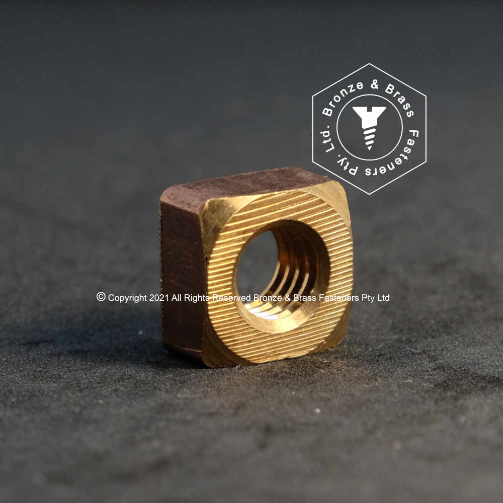 3770 - 136500 - Silicon Bronze Nut Square- 1/4-20  UNC