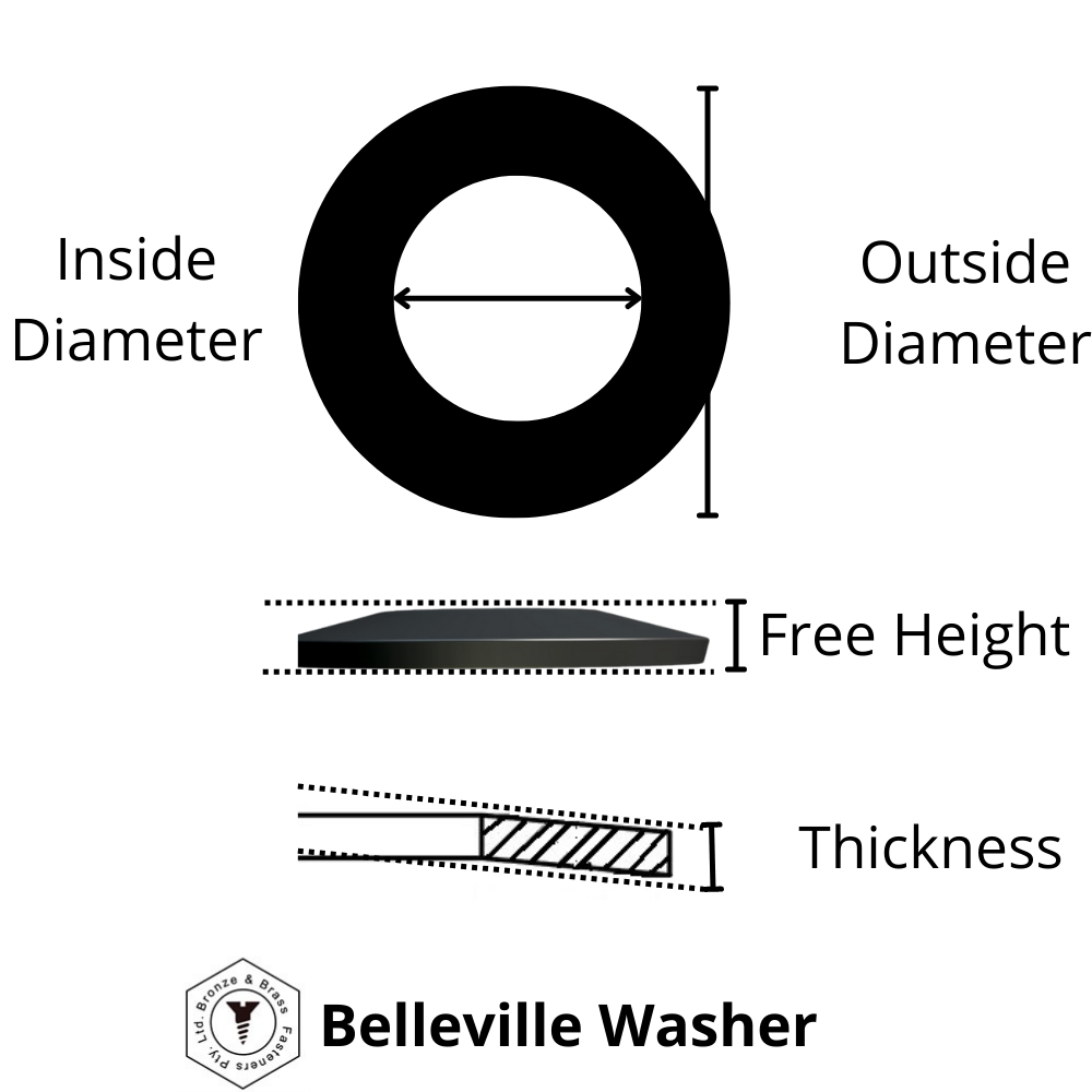 5375 -199001 - Inconel Washer Belleville (Spring Disc)- M10