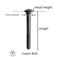 2950 - 135820 - Silicon Bronze Coach Bolt- 5/16 - 18 UNC x 6"